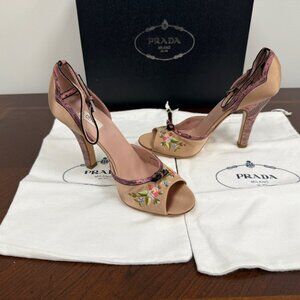 Prada Blush Floral Heels